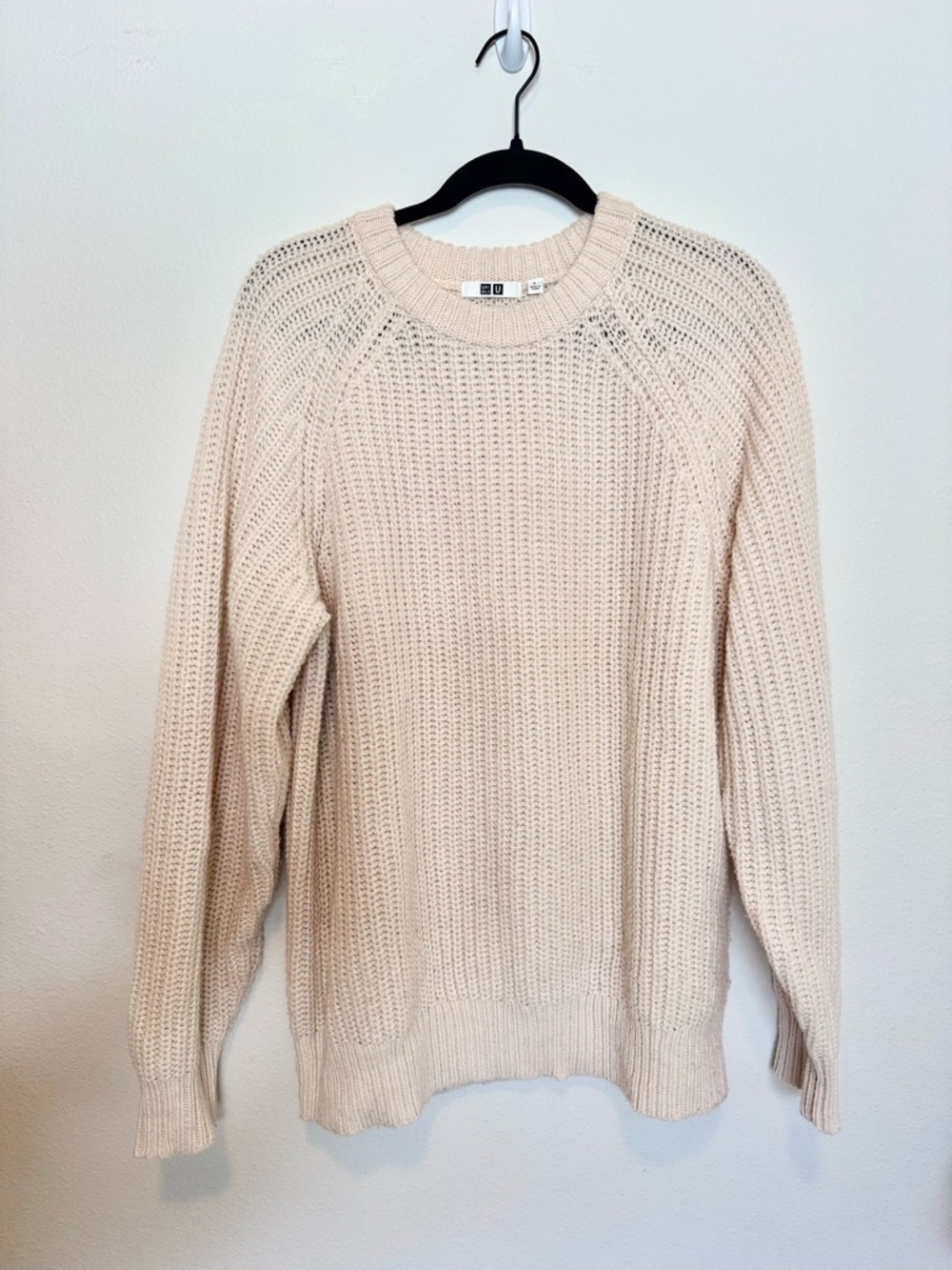 Uniqlo Mid-Gauge Cream Ribbed Knit Sweater - Picture 8 of 8